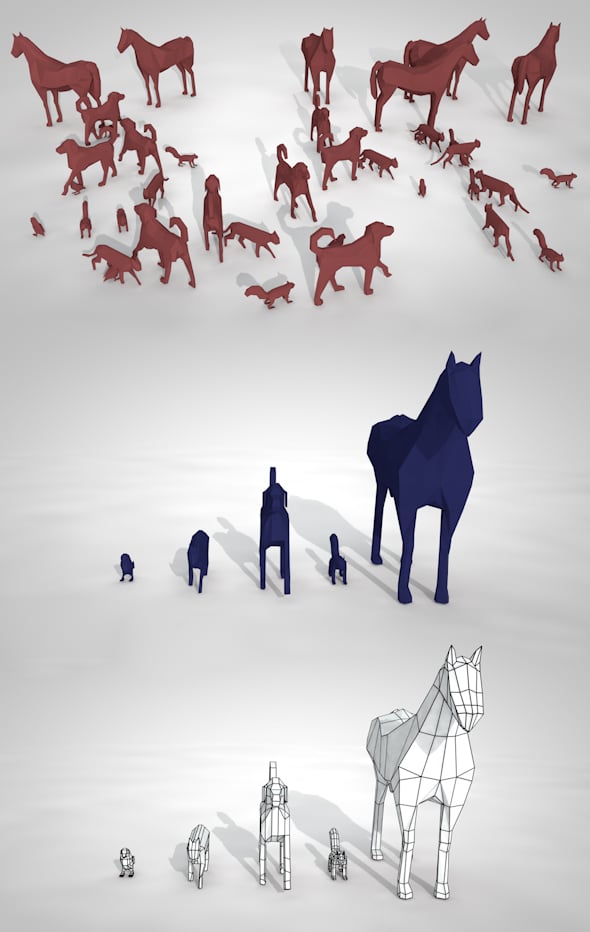 Pack of Low Poly Animals - 3DOcean Item for Sale