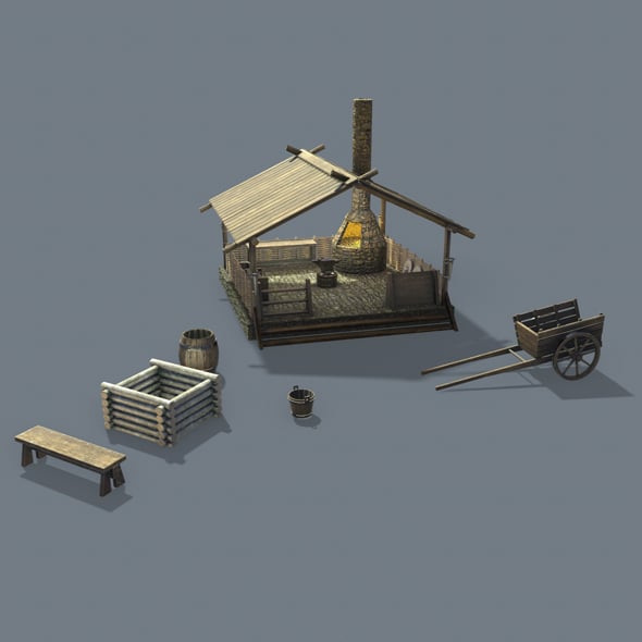 Medieval blacksmith 3d model - 3DOcean Item for Sale
