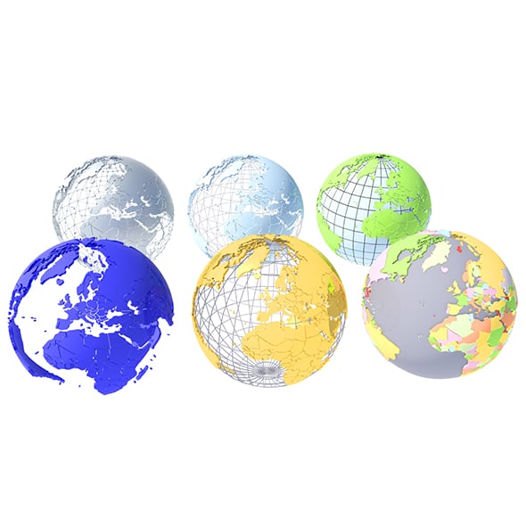 Geopolitical Globe 3D Model - 3DOcean Item for Sale