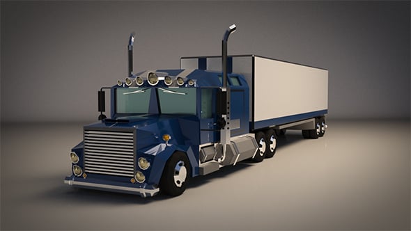 Low-Poly Cartoon Lorry Truck - 3DOcean Item for Sale