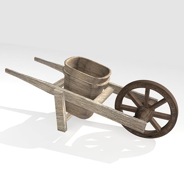 Wooden Wheelbarrow - 3DOcean Item for Sale