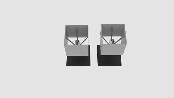 Flat Table Steel Lamp Square - 3DOcean Item for Sale