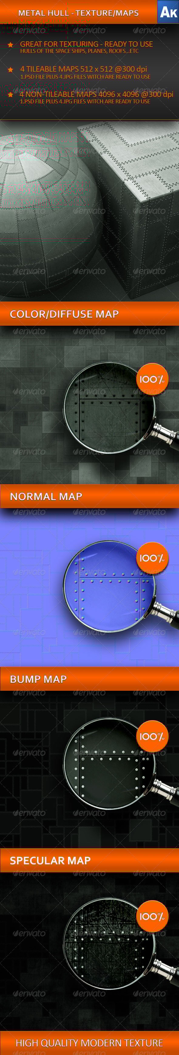 METAL HULL - TEXTURE/MAPS - 3DOcean Item for Sale