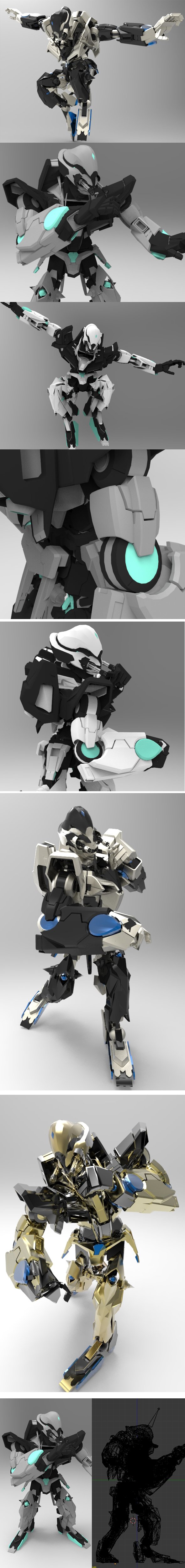 Sci-fi Humanoid Robot 3D model - 3DOcean Item for Sale