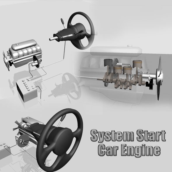 System Start Car Engine - 3DOcean Item for Sale