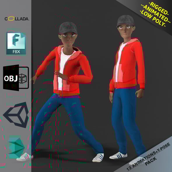 Cartoon Boy Motion Pack 2 - 3DOcean Item for Sale