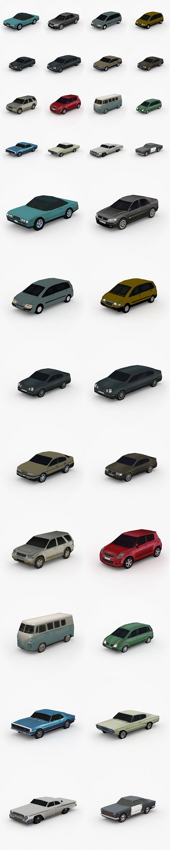 3D model Low Poly Cars Pack Vol. 2 - 3DOcean Item for Sale