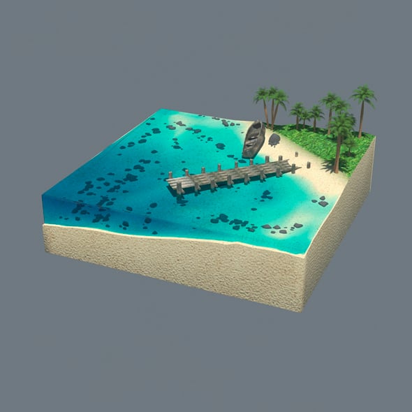Cube Beach - 3DOcean Item for Sale