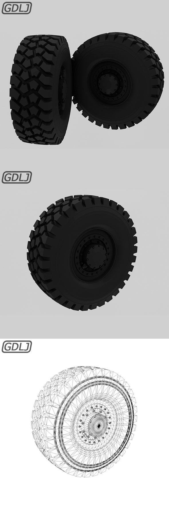 Off-road wheel Tire - 3DOcean Item for Sale