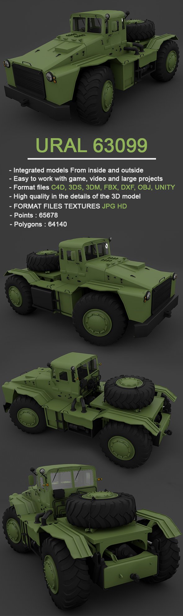 MAZ-538 - Full 3D Model - 3DOcean Item for Sale