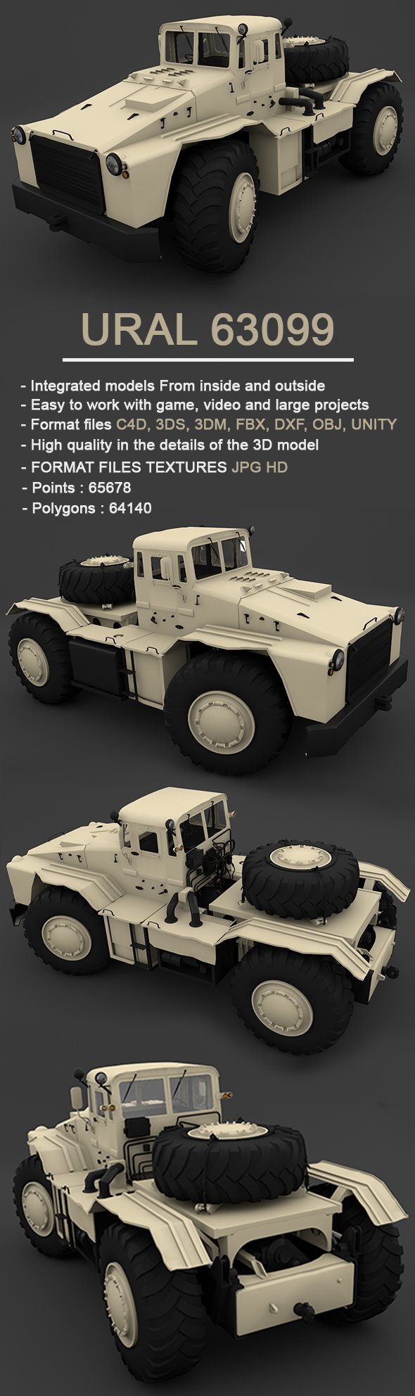 MAZ-538 - Full 3D Model - 3DOcean Item for Sale