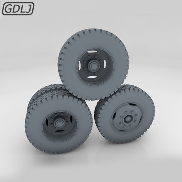 Truck wheels - Full - 3DOcean Item for Sale