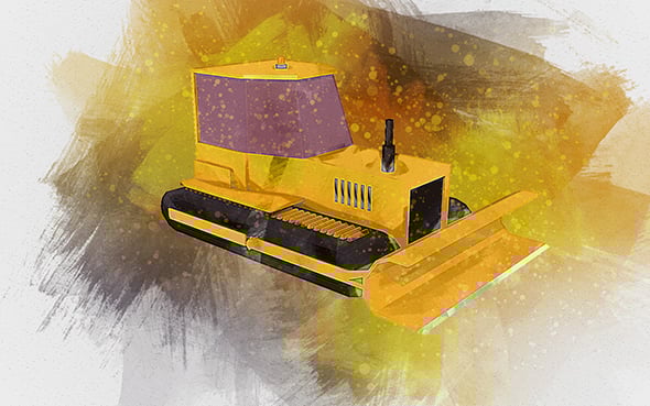 Low Poly Dozer - Ready To Render - 3DOcean Item for Sale