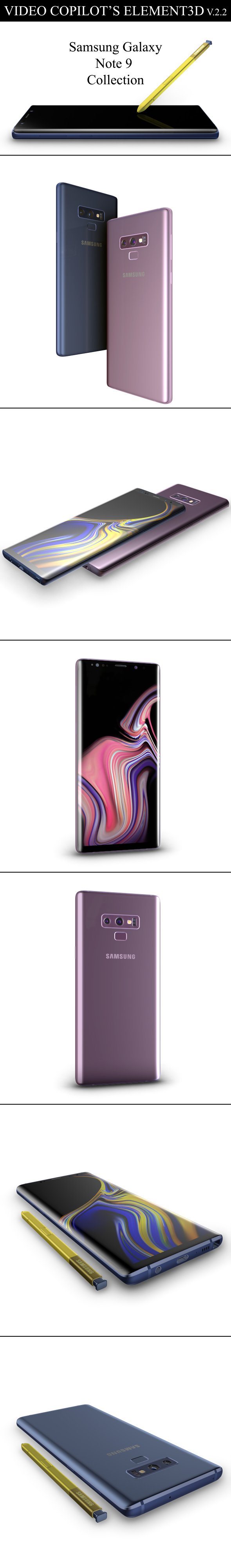 Element3D - Samsung Galaxy Note 9 Collection - 3DOcean Item for Sale