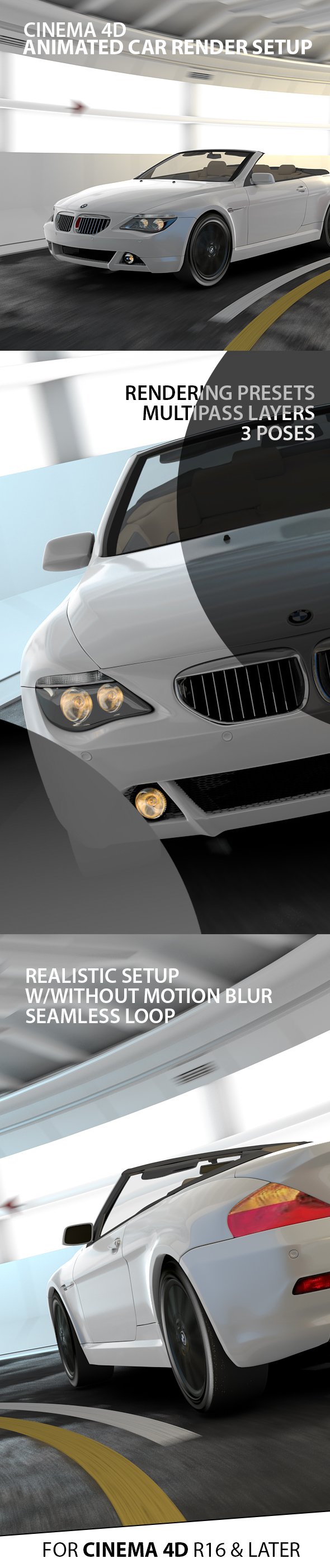 Animated Tunnel Car Render Setup - 3DOcean Item for Sale