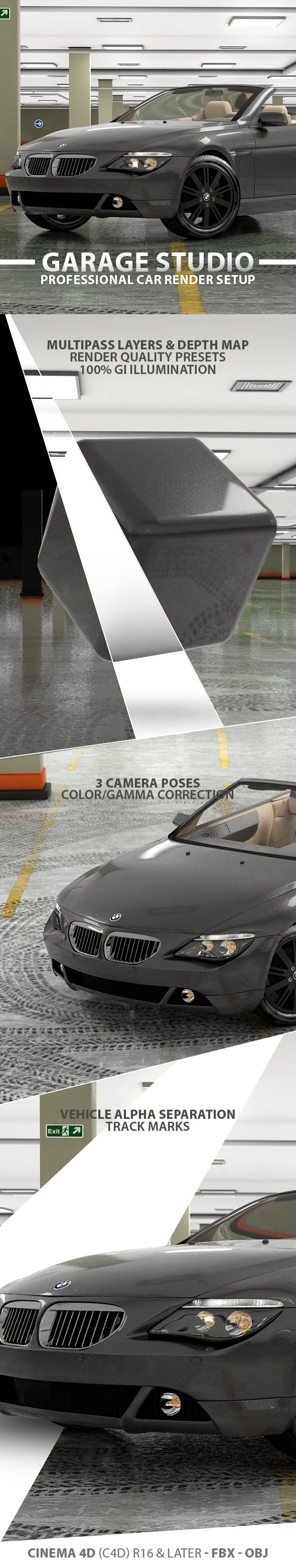 Garage Car Render Studio - 3DOcean Item for Sale