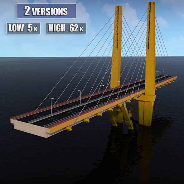 Suspended Water Road Bridge 2 - 3DOcean Item for Sale