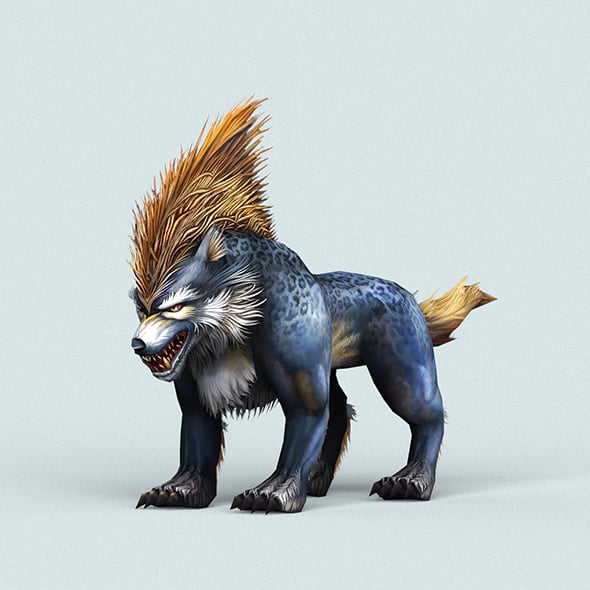 Fantasy Cartoon Wolf - 3DOcean Item for Sale