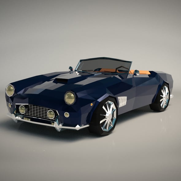 Low-Poly Cartoon Roadster - 3DOcean Item for Sale