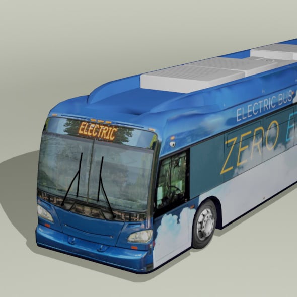 Modern Xcelsior electric bus low polygon - 3DOcean Item for Sale