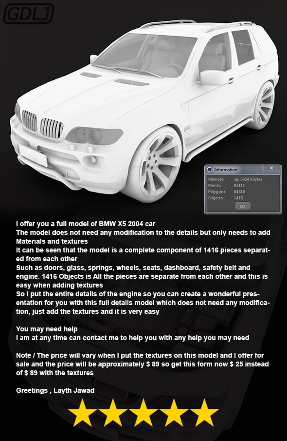 BMW X5 2004 - 3DOcean Item for Sale