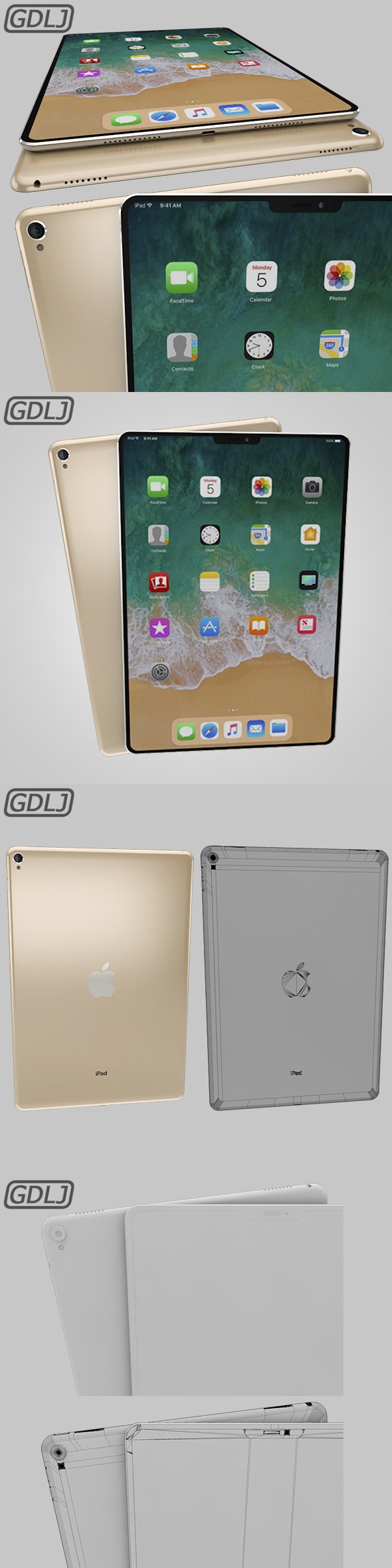 iPad Pro X Gold - 3DOcean Item for Sale