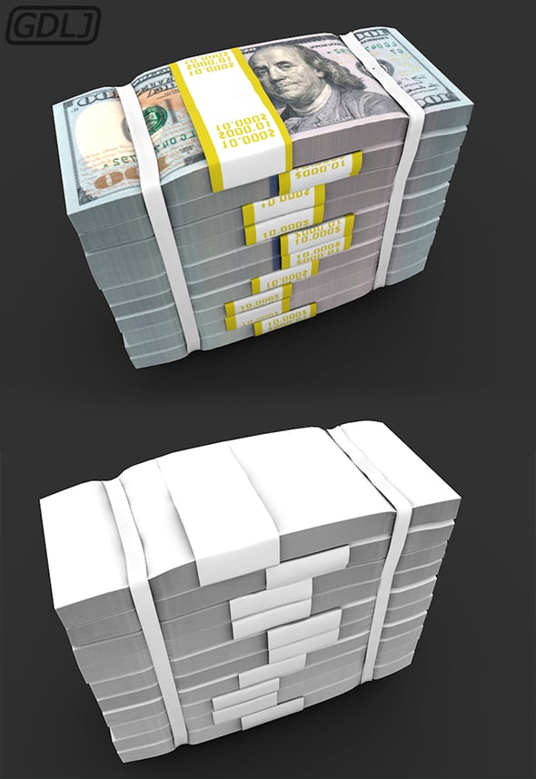 Dollar Stack - 3DOcean Item for Sale