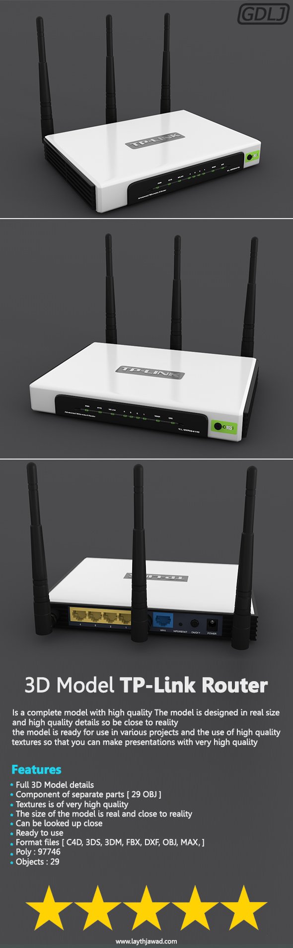 TP-Link Router - 3DOcean Item for Sale