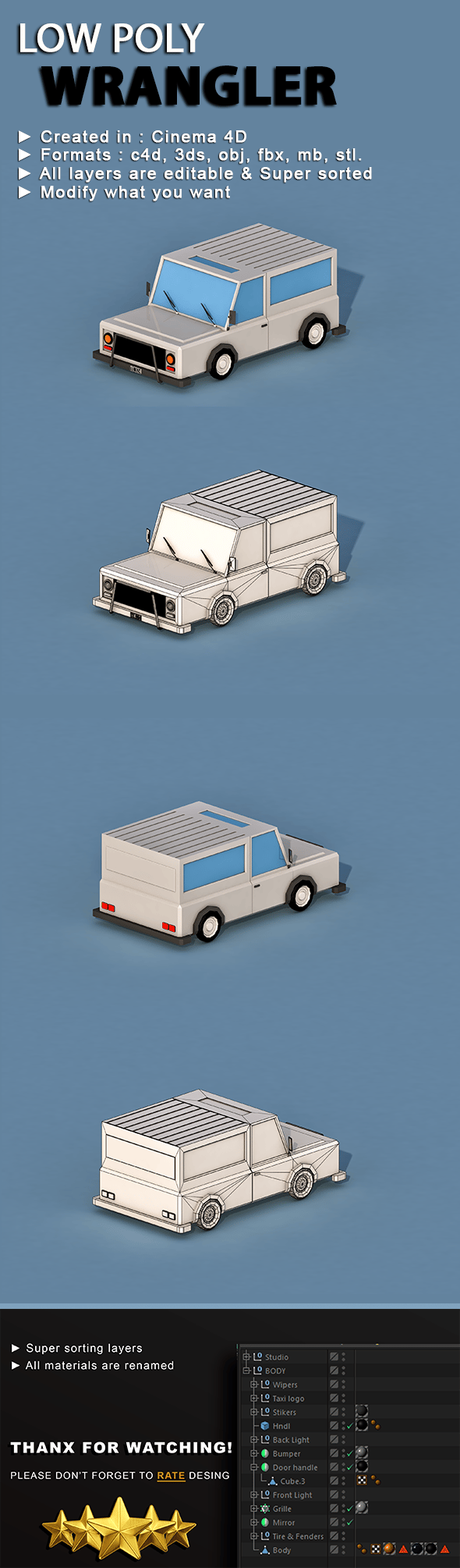 Cartoon Wrangler - 3DOcean Item for Sale