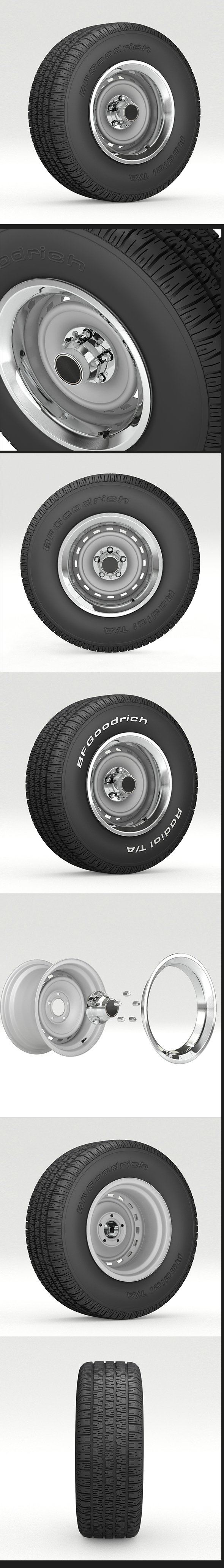 VINTAGE WHEEL AND TIRE 8 - 3DOcean Item for Sale