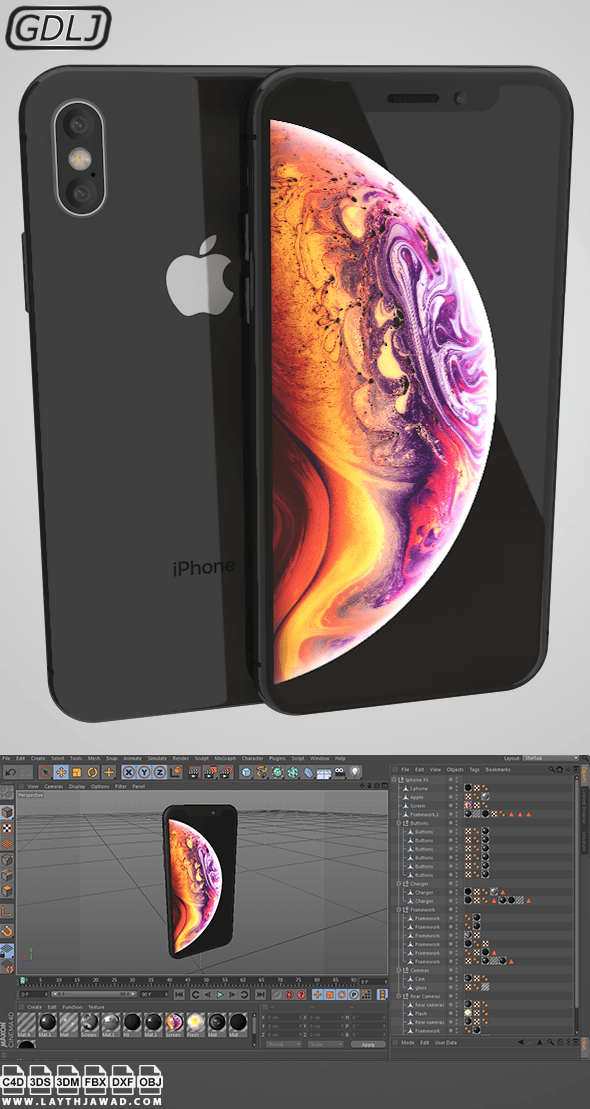 Iphone XS Black - 3DOcean Item for Sale