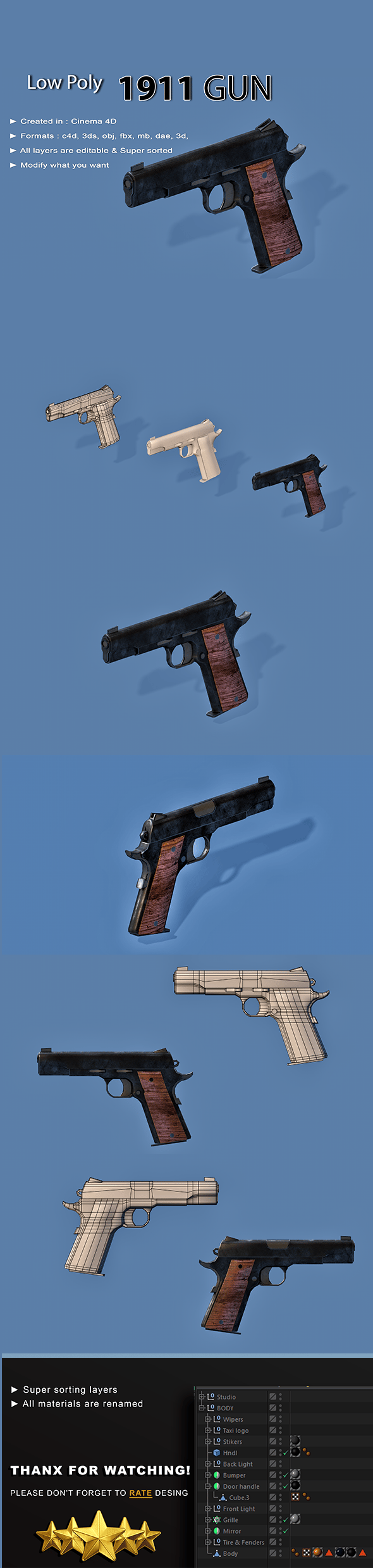 pistol - 3DOcean Item for Sale