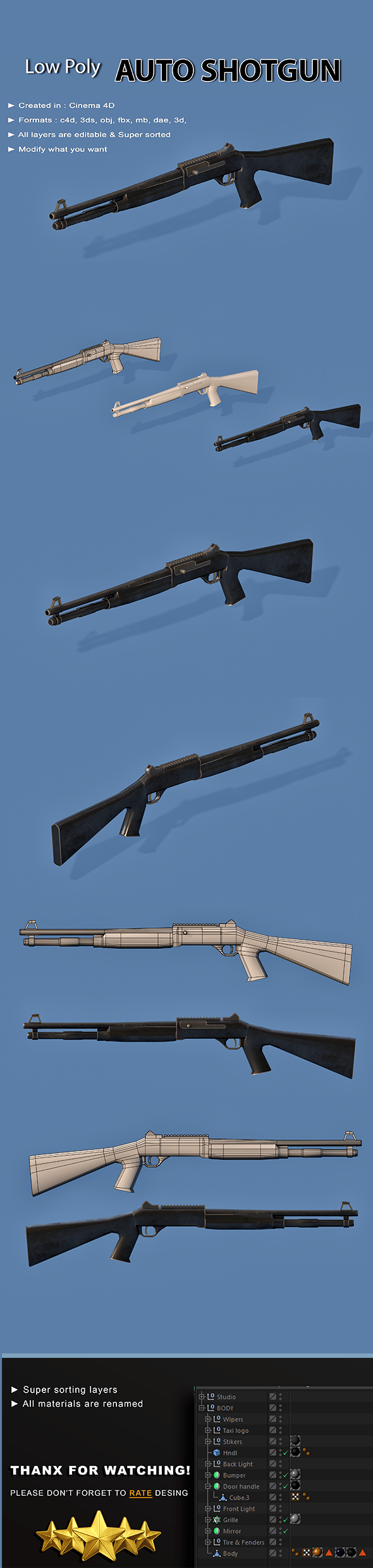 Auto Shotgun - 3DOcean Item for Sale