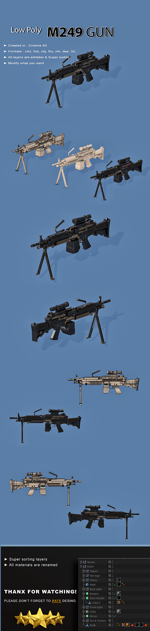 machine gun - 3DOcean Item for Sale