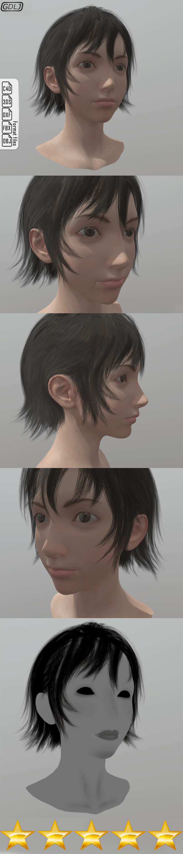 Iris Amicitia girl with full face and hair - 3DOcean Item for Sale