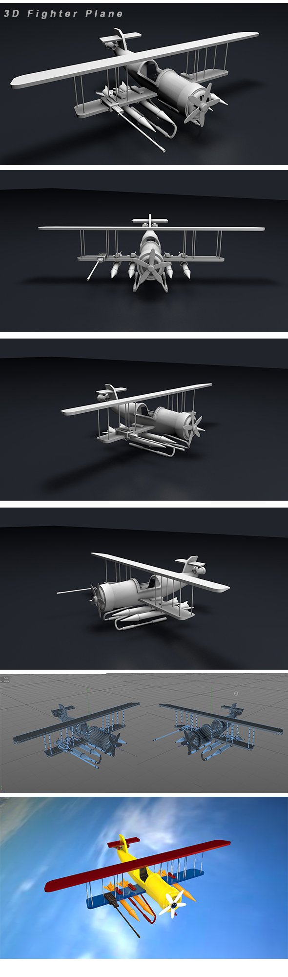 Fighter Plane 3d Modeling - 3DOcean Item for Sale