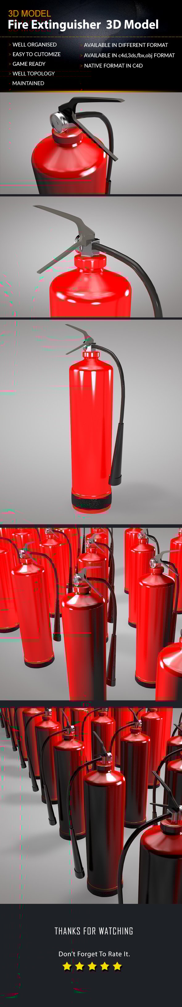 Fire extinguishe 3D model - 3DOcean Item for Sale