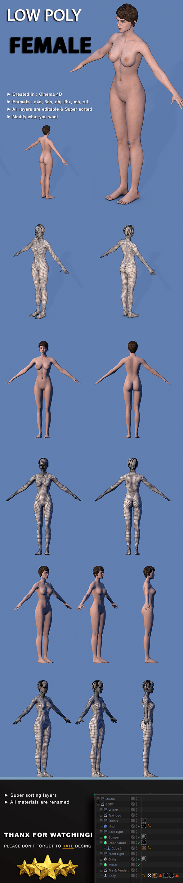 Character Female - 3DOcean Item for Sale