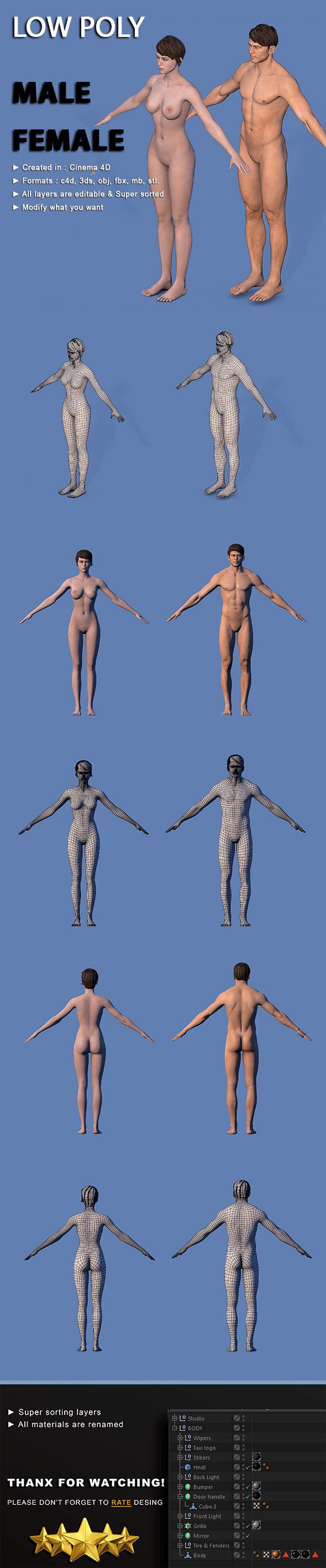 Character Male - Female - 3DOcean Item for Sale