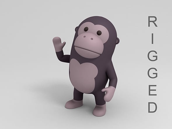 Rigged Cartoon Gorilla - 3DOcean Item for Sale