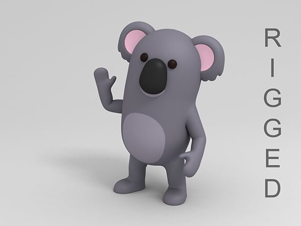 Rigged Cartoon Koala - 3DOcean Item for Sale