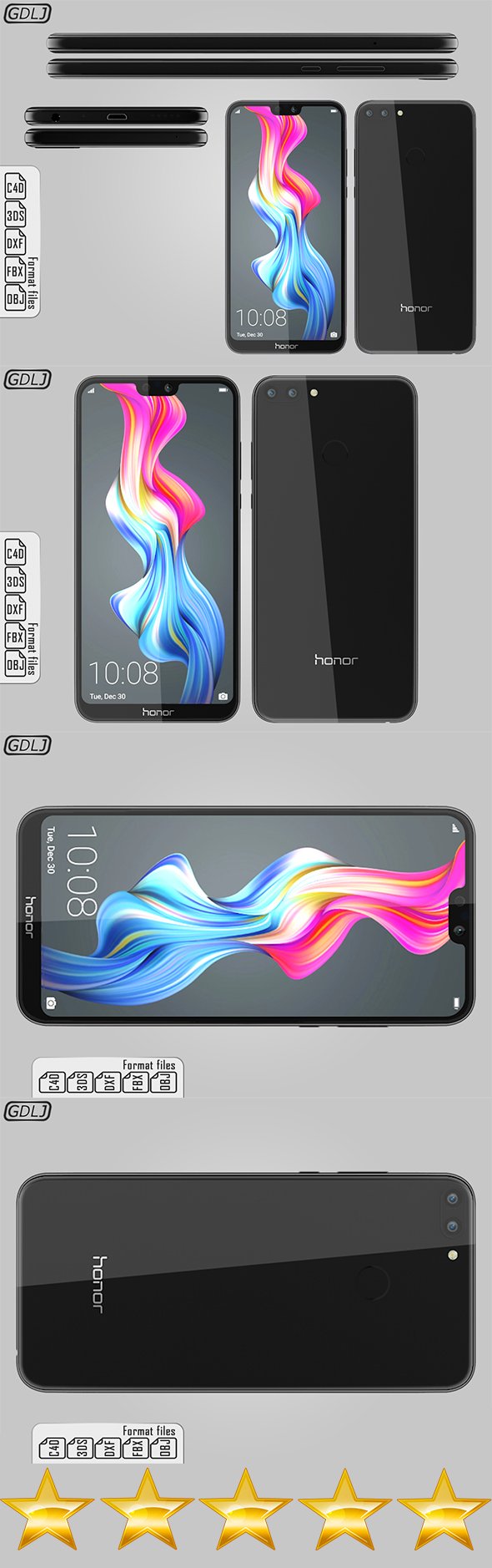 Huawei Honor 9N Black - 3DOcean Item for Sale