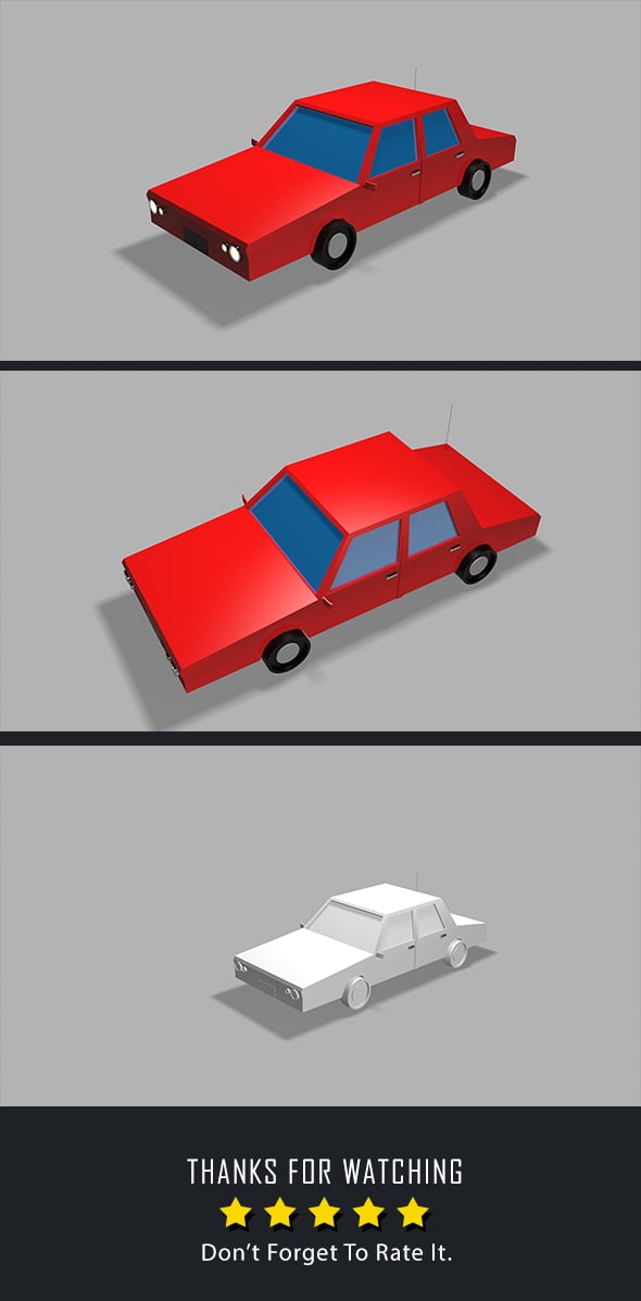 Low Poly Car - 3DOcean Item for Sale