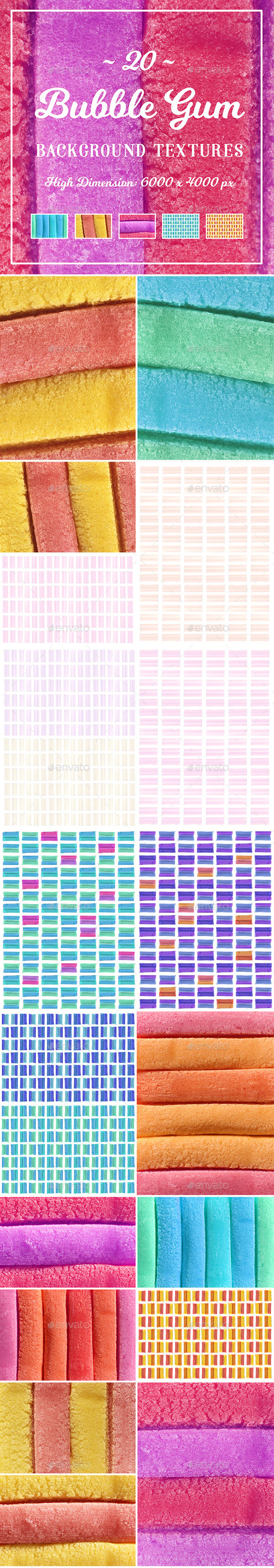 20 Bubble Gum Background Textures - 3DOcean Item for Sale