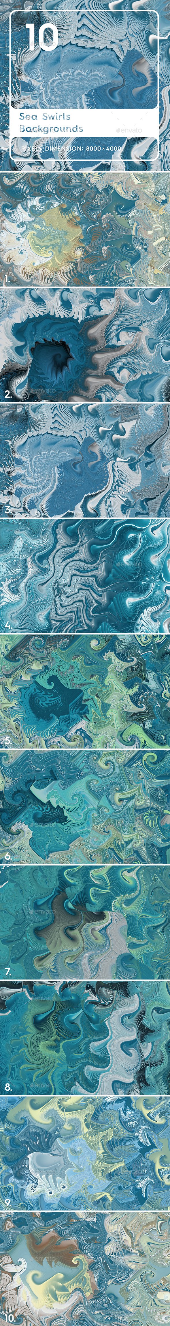10 Sea Swirls Backgrounds Textures - 3DOcean Item for Sale