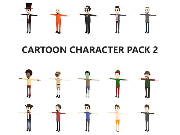 Cartoon Man Character Pack2 - 3DOcean Item for Sale