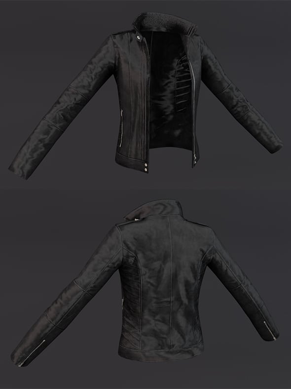 Jacket Black 3D Model Clothing - 3DOcean Item for Sale