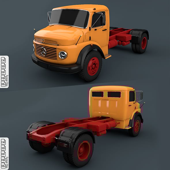 Mercedes-Benz Truck 1924-2624 Orange - 3DOcean Item for Sale