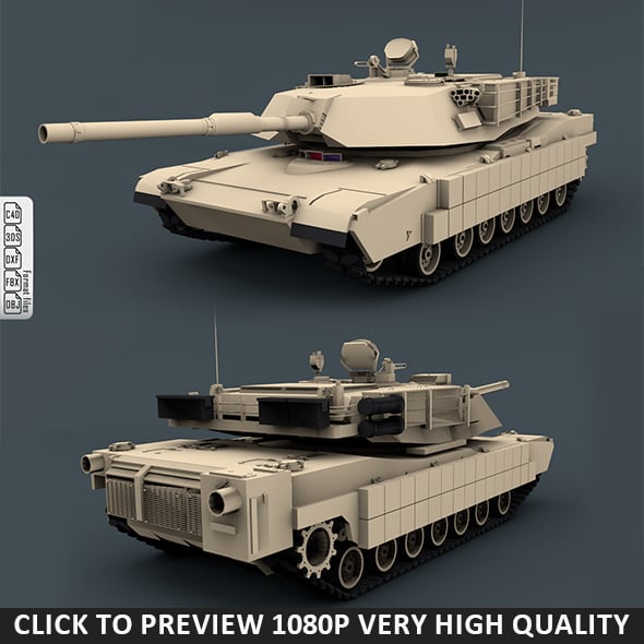 M1 Abrams tank - 3DOcean Item for Sale