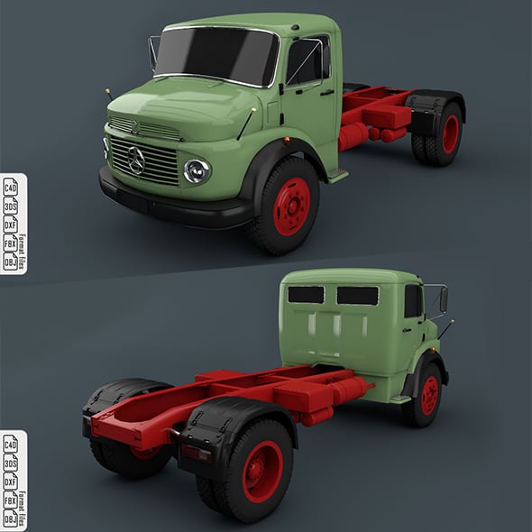 Mercedes-Benz Truck 1924-2624 Green - 3DOcean Item for Sale